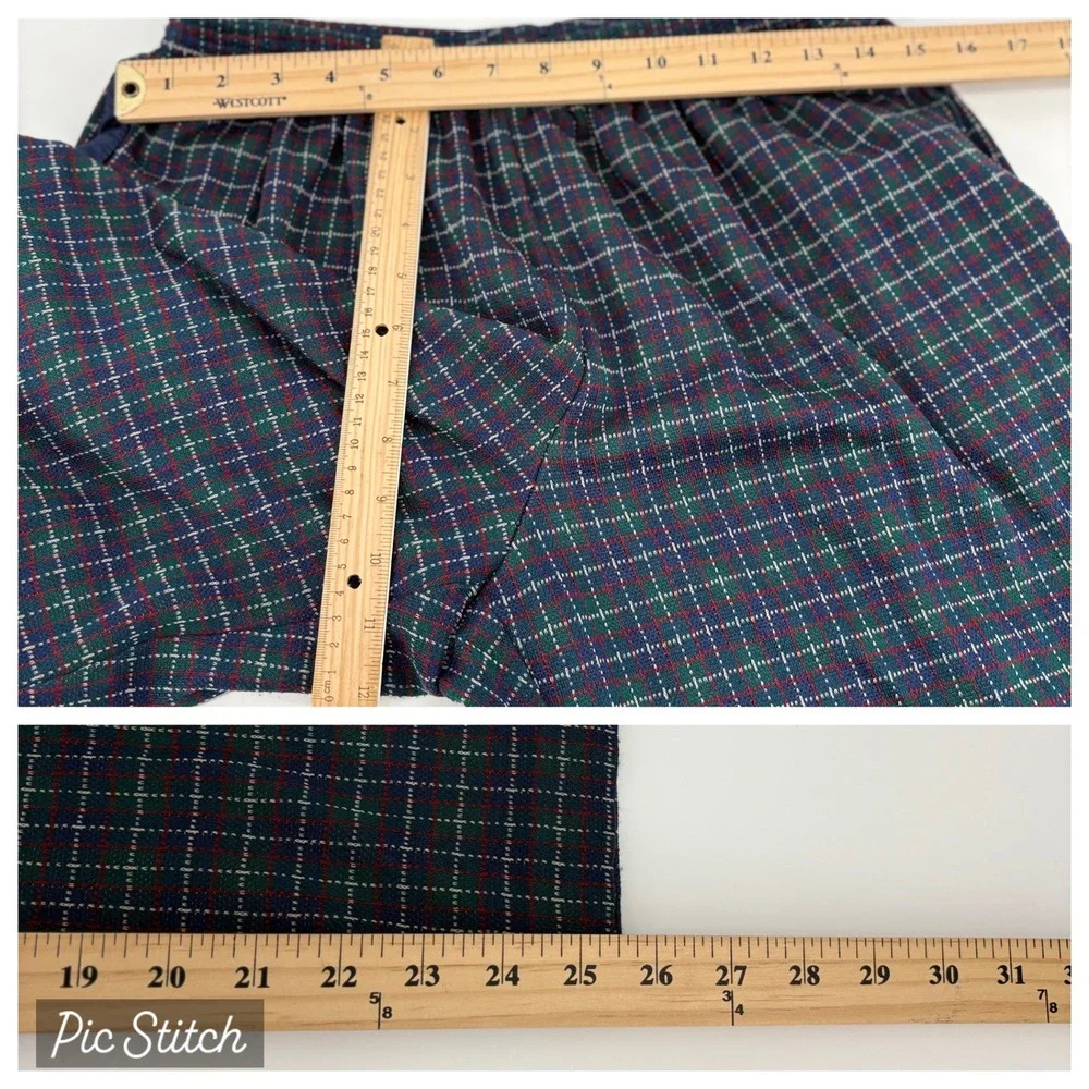 Alfred‎ Dunner Women's 2 Piece Outfit Vest Sweater Pants Plaid Blue Red M 12 USA